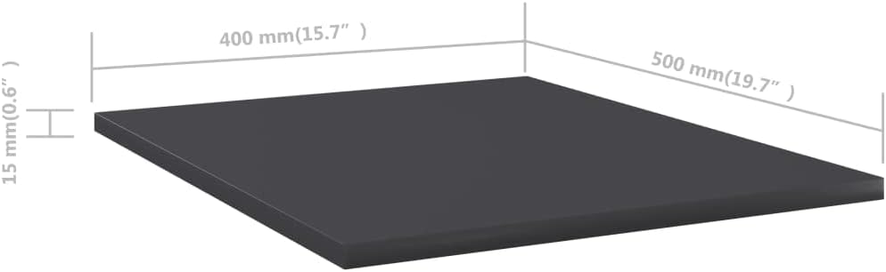 vidaXL Gray Bookshelf Boards, 15.7"x19.7"x0.6", Durable Engineered Wood, Modern Design, Versatile Storage Solution, Easy Assembly, Set of 8