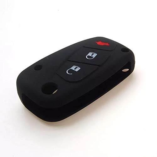 shanhua Car 3 Button Silicone Remote Key Cover Case Fob Shell Holder Fit for Fiat Punto 2013 Panda Idea 2008 Stilo 2007 Ducato 1 PCS Black