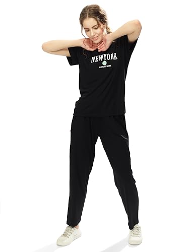 Image of WEET Printed Round Neck Half sleeves Co-ord set Tracksuit For Women