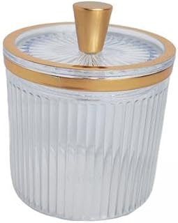 Makeup Pad Storage Case Cosmetic Swab Holder Jar Container with Lid Transparent Dustproof Body suitable for bedroom office drawer