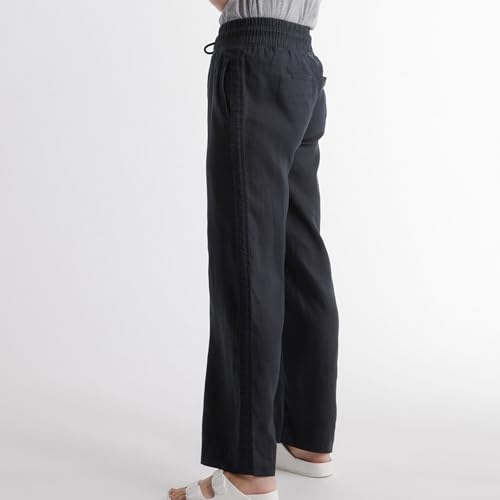 Womens Linen Pants Wide Leg Drawstring High Waisted Summer Pant Beach Clothes Lounge Loose Trousers with Pockets2