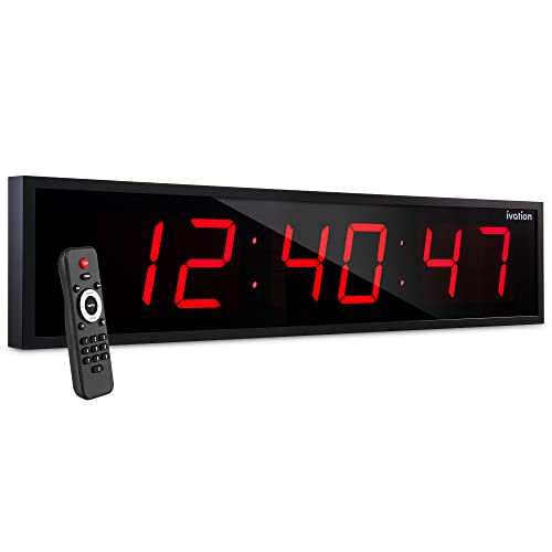 Image of Ivation Oversized Digital Wall Clock with Large LED Display & Timer, 60 inch