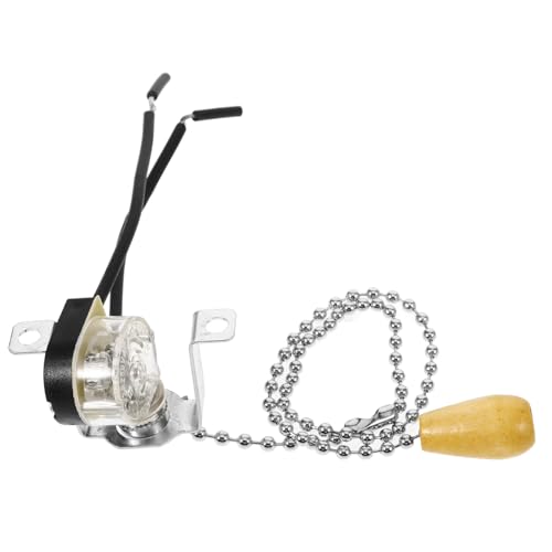 CLISPEED Interruptor de Cadena para Lámpara de Techo y Seguro Instalación Fácil Pull Cord Silencioso y Conveniente Accesorio para Iluminación Baños y Garajes Cromado