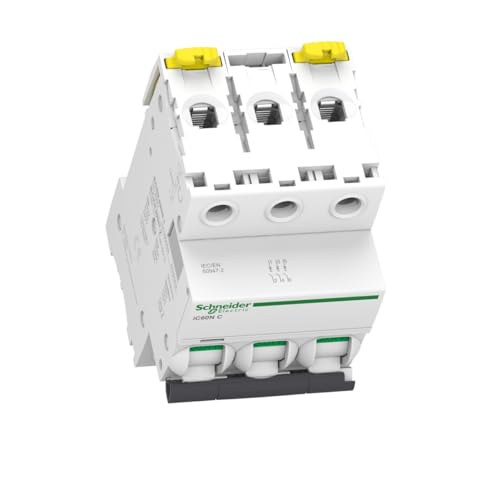 Schneider Electric A9F74316 IC60N Disjoncteur, Acti9, 3P, 16A, courbure C, 50/60 Hz, blanc