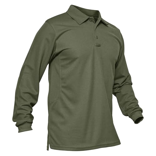 MAGCOMSEN Men's Quick Dry Long Sleeve Polo Shirts for Casual Military Golf Hiking - Image 4