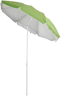 Outsunny arc1.7m x 2.05m Outdoor Beach Umbrella Parosol Sun Shelter Tilt with Carrying Bag - Green