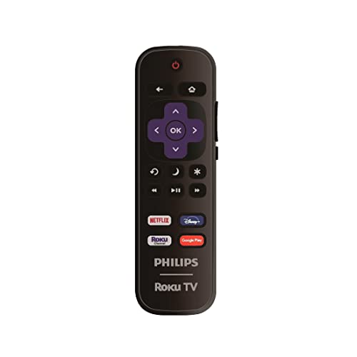 OEM Replacement Remote Control Compatible with All Philips Roku TV Smart TVsã€Only Works with Philips Roku TV, Not for Roku Stick and Roku Boxã€‘ (Netflix/Disney Plus/Roku Channel/Google Play)