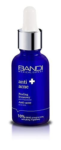 Bandi Peeling do Cery Trądzikowej z Kwasem Migdałowym i Salicylowym Oczyszczający i Złuszczający Redukcja Zaskórników Przebarwień dla Skóry Tłustej Mieszanej 150 Ml