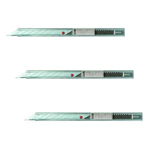 Image of NT Cutter PRO Auto-Lock Stainless Steel Graphic Knife (AD-2P), Standard (Pack of 3)