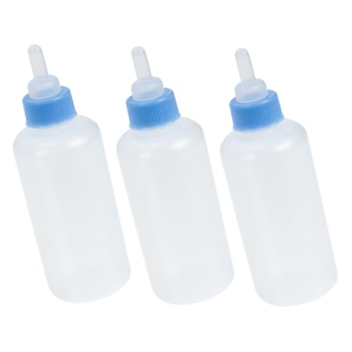 Hohopeti 3 Piezas Biberones para Gatos y Perros Pequeños para Cachorros con Tetinas de y Material Pet sin Olor Kit Doméstico para Controlar la Alimentación y Evitar Diarreas Mascotas