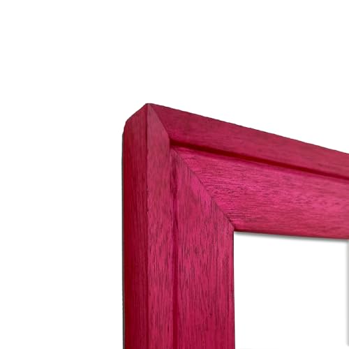 Image of Handmade Pink Wooden Photo Frame, A2 (42 x 59.4 cm) Display to Showcase Artworks, Pictures, and Photos - Perfect for Wall, Home and Office Decor, Pink Robin