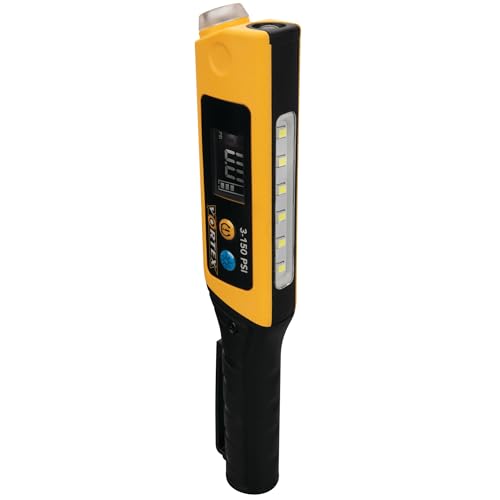 Image of Performance Tool Vortex W7910 Digital Tire Pressure Gauge with LED Penlight 180 Lumens Rechargeable PSI BAR KPA Gauge for Cars Trucks Motorcycles Bicycles Garage Auto Accessories Gifts for Men