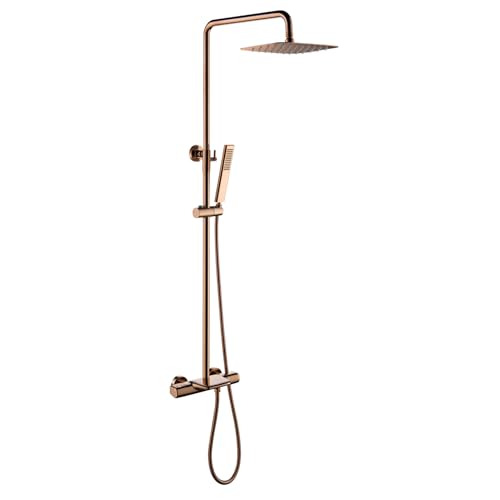 Système de douche doré brossé et mitigeur thermostatique de luxe