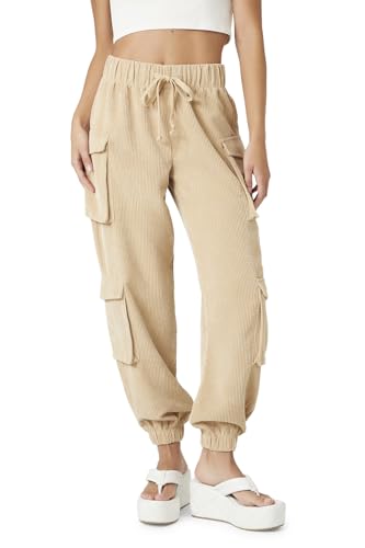 Forever 21 Women's Corduroy Cargo Joggers2