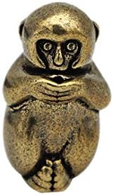DMtse Brass Mini Antique Monkey Statue Ornaments Meditation Seated Pose Attractive & Serene Small Monkey Statue Figurine