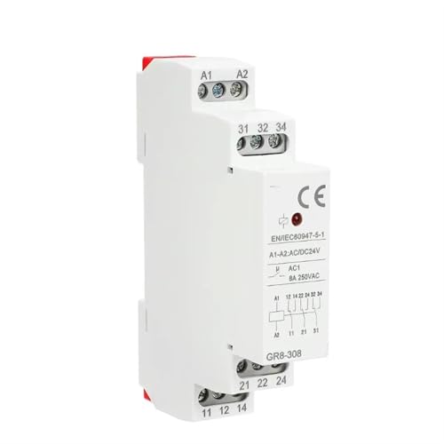 Relé GR8 AC DC 12V a 48V de 1 pieza para control de corriente de 8A y 16A 3