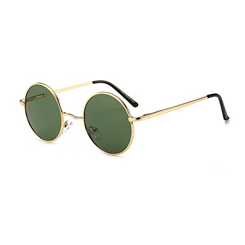 JoXiGo Lunettes de Soleil Polarisées Ronde Homme Femme UV400 Lunettes Rétro Vintage Cadre Métallique