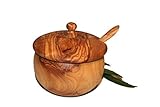 Pot à sucre avec cuillère en bois d'olivier