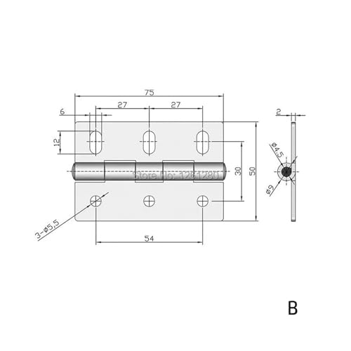 Charnière de réparation en acier robuste 75x50mm pour coffret électrique - 6