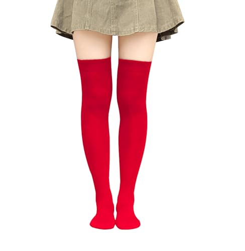 Image of Bestjybt Women Thigh High Socks Cotton Warm Long Over Knee High Stockings