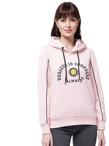 Image of Modeve Women Printed Hooded Sweatshirt for Winter