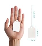 500PCS Price Tags with String Attached, 1.8 x 1 inch Marking Merchandise Tags, Writable Label, White Price Display Tag for Jewelry, Clothing Pricing