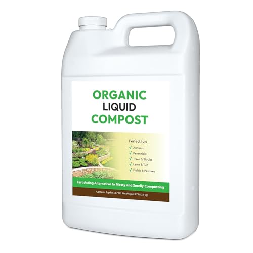 Image of Organic Liquid Compost - Fast-Acting Liquid Compost Tea Concentrate | Infused with Broad Spectrum of Soil Enriching Microbes | Use On Trees, Shrubs, Lawns & Raised Beds (1G Treats Up to 20,000 Sq Ft)