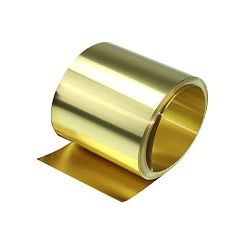 MHUI Metallplatte Messingblech Goldfilm Messingfolie Messingplatte H62, 50 mm Breite, Dicke des dünnen Messingstreifens Länge: 1 m,Thickness: 1mm Cover