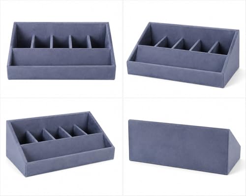 Image of La Trove 5 Slot Belt Organizer Display Tray for Men, Grey | Stackable tray keeps formal, casual and leather belts arranged neatly in wardrobe, closet, drawer, dresser or dressing table