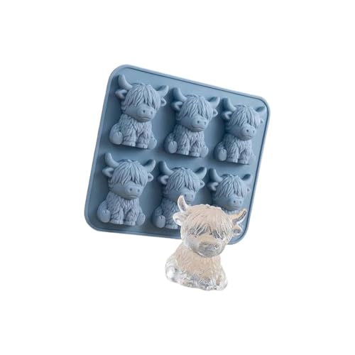 Molde de silicona para cubitos de hielo con figuras de conejos y vacas miniatura 5
