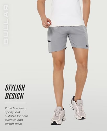 Image of BULLAR Premium Polyester Training Shorts Combo, Gym wear, Running, Sports,Workout Dryfit, Quick Dry Shorts with Drawstring