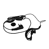 HQRP External Ear Loop 2-Pin Headset with Push-to-talk Microphone for Motorola GTI, GTX, LTS-2000, VL-130, PMR-446, ECP-100, PR-400, Mag One BPR-40, EP-450, AU-1200, AV-1200 + HQRP UV Meter