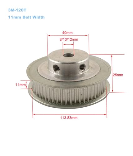 Poulie de distribution HTD3M 120T pour motorisation de commande CNC
