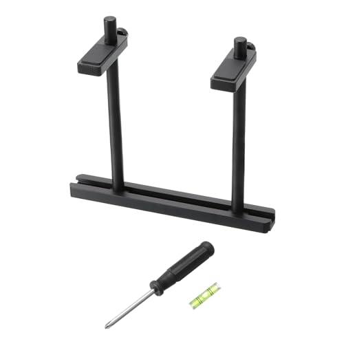 sourcing map GPU Support Bracket, Fan Mount Graphics Card Stand Dual Brace 10-120mm Adjustable for Desktop Video Card with Screwdriver Level, Aluminum Black