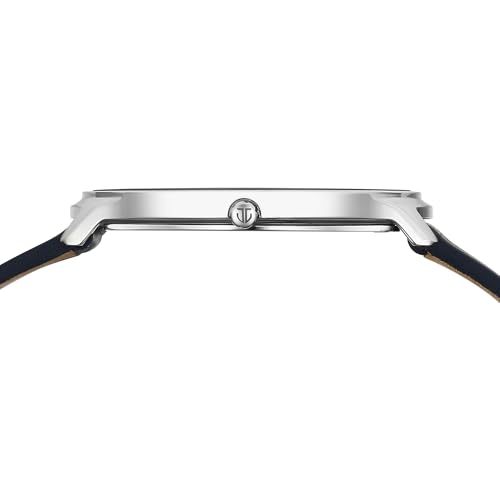 Image of Titan Edge Murals Quartz Dark Blue Round Dial Men's Watch | Leather Strap Material | Watches for Man | Watches for Men Analog - 1843SL03