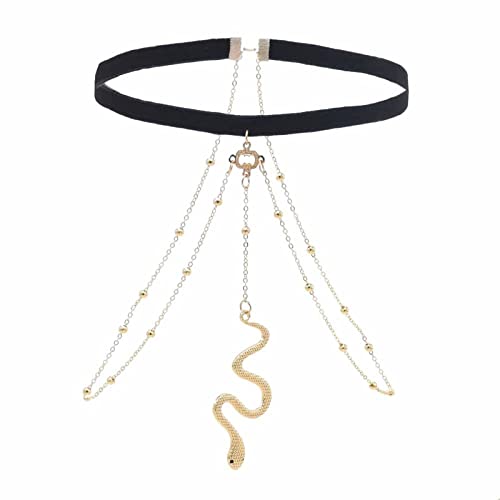 Sttiafay Schlangen-Oberschenkel-Kette Gold Schlangen-Charme-Bein-Kette Sexy Body Harness Boho Strandschmuck für Frauen und Teen Girls Cover