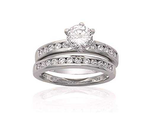 Bague alliance et solitaire en argent 925 Tata Gisèle pour femme