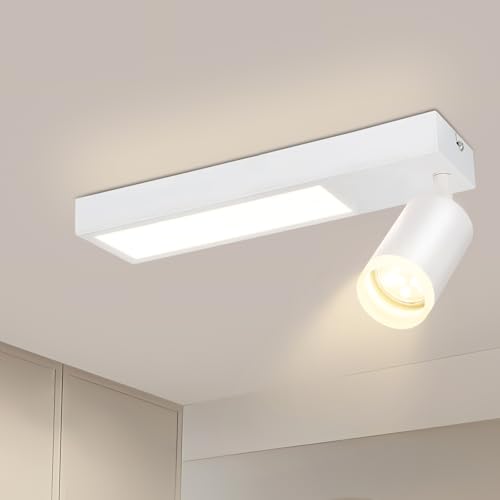 cupgow LED lámpara de techo blanco luz de techo - techo spot GU10 pasillo lámpara 3000k 10W techo spot moderno aplique para cocina dormitorio interior