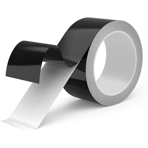 Blackout Tape 2inch x 66Feet 100% Full Black Out Masking Tape, Light Blocking Sticker for Electronics, Cover LED Indicator, Shielding Glare, Window Shading, Lamp Strips Shade, Backlight Sheet Dimming Cover