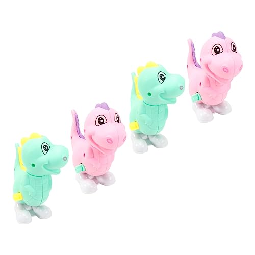VANZACK 4pcs Cartoon Clockwork Dinosaur for Wind Up Playthings No Battery Needed Engaging and Fun Activity for Learning and Exploration Random Color