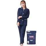 【雑誌CLASSY.掲載】 リラクシングウェア パジャマ レディース 肌側 綿100% キルト 長袖 上下セット QWHI01 ネイビー M
