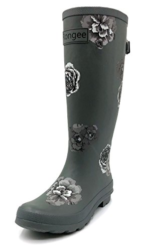 Rongee Tall Floral Printed Rain Boots