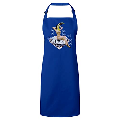 Tablier cuisine bleu femme toucan diamant art moderne chic