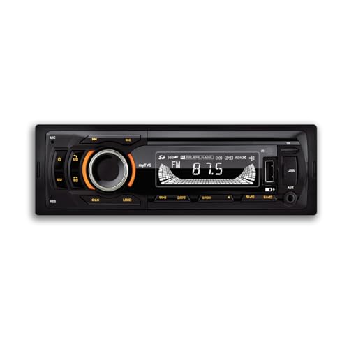 myTVS Universal Single DIN MP3 Media Player for All Cars | Car Music Player with Bluetooth| Car Stereo System (Music & Charging), AUX in, FM, Hands Free Calling & Remote Control | TMP-54