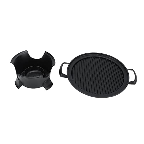 Akozon Bandeja para Hornear, Mesa Portátil de Hibachi Portátil con Sartén Antiadherente para Mesa de Campamento Al Aire Libre Aluminio Fundido