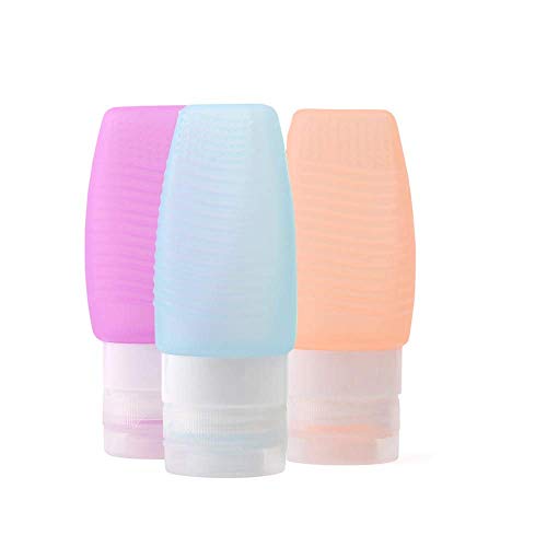 Preisvergleich Produktbild Silikon Reiseflaschen Set, Auslaufsicher Reisebehälter für Shampoo, Spülung, Duschgel, Lotion, Toilettenartikel, Körperpflege, 3×48ml