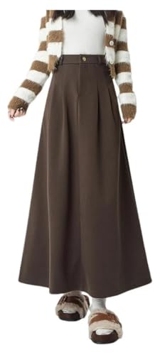 Women Warmth Thicken High Waist Winter Long Skirt Loose Solid A-Line Office