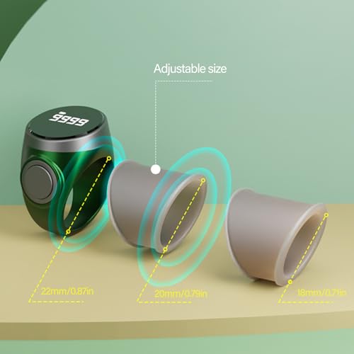 Image of Tasbih Counter Zikr Rings, Smart Tasbeeh Counter, Rechargeable Electronic Digital Tasbih Counter Rings 3 Size(18 /20 /22mm), Finger Counter for Muslims, Prayer, Reminder