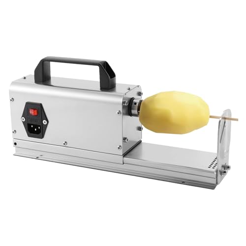 VNATWGOO Stainless Steel Electric Potato Spiralizer, Commercial Tornado Potato Twister with 2 Blades, Tornado Potato Spiral Cutter