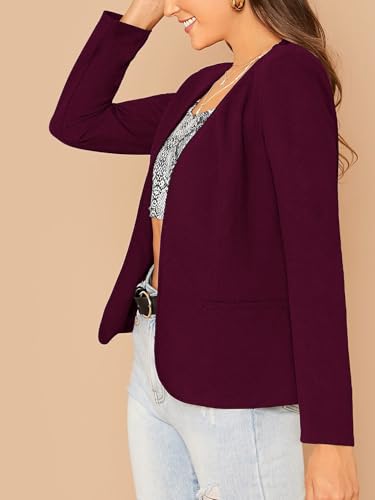 Milumia Women Long Sleeve Business Casual Blazer Open Front Office Solid Suit Jackets2